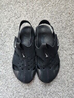 Nike Swoosh Boys Black Performance Slip-On Sandals